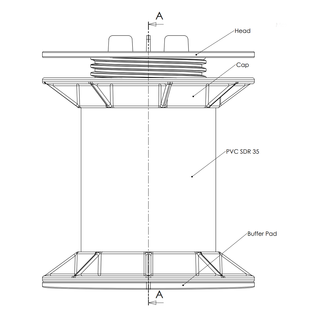 PVC Adjustable Pedestal with adjustable  head